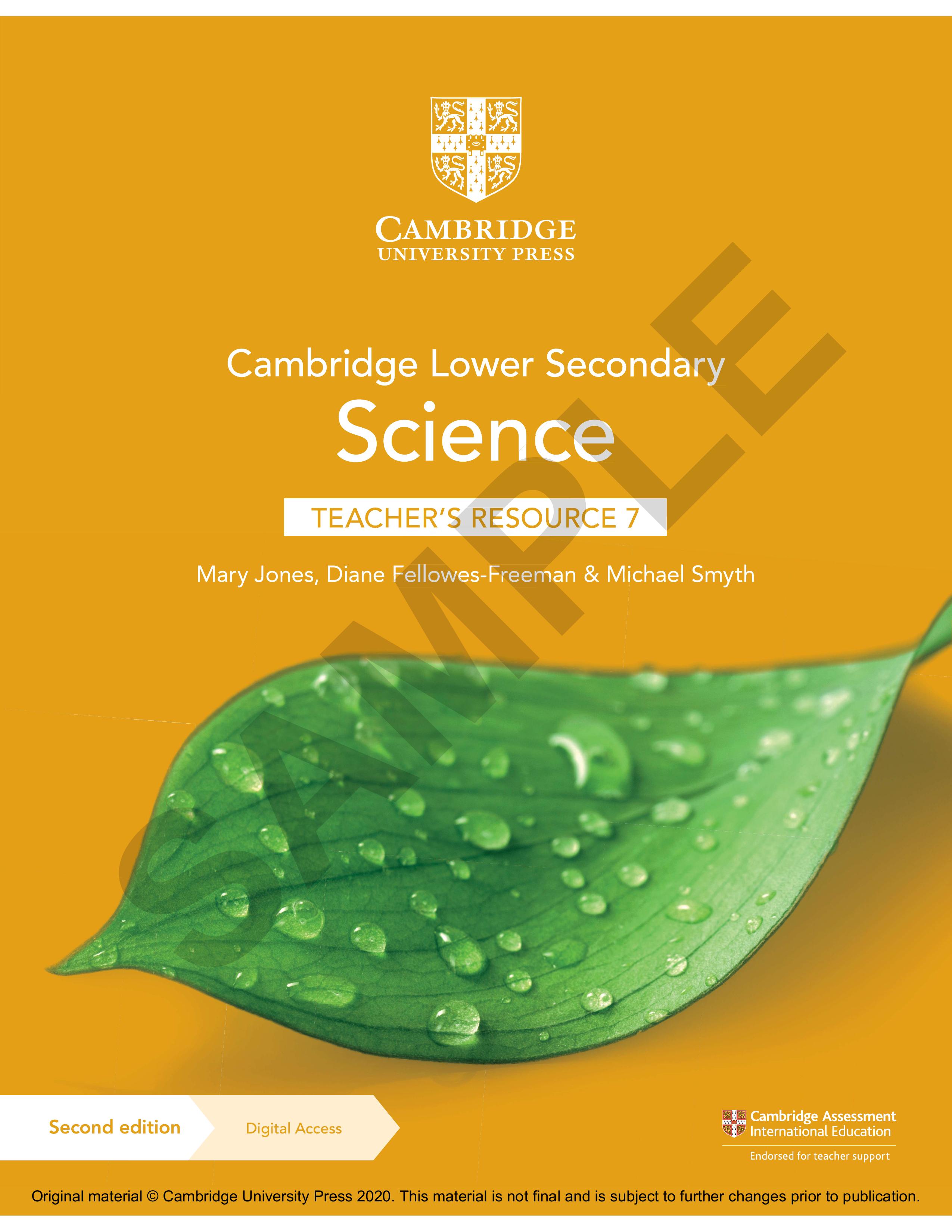 Cambridge Lower Secondary Science Teacher's Resource with Digital Access Stage 7