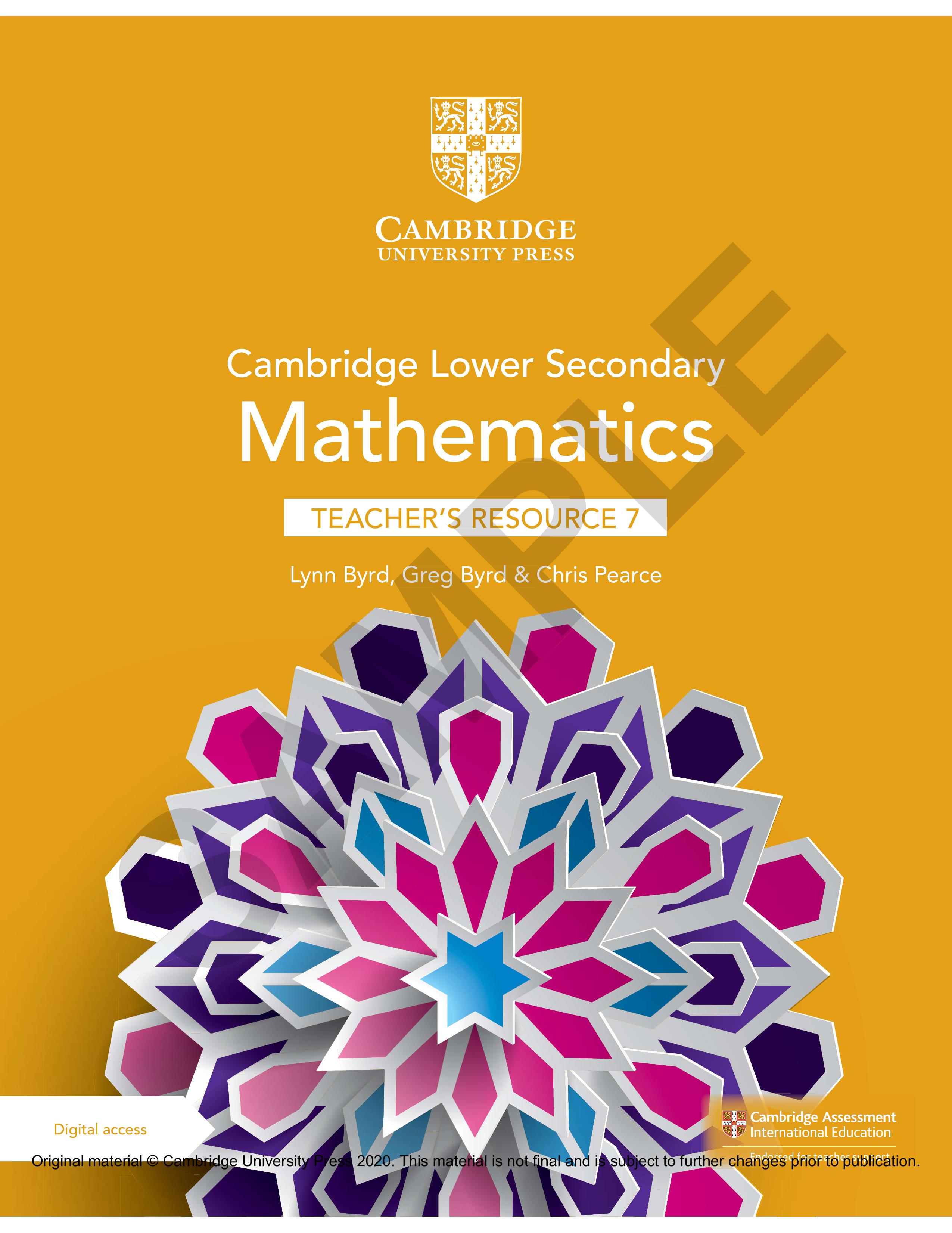 Cambridge Lower Secondary Mathematics Teacher's Resource with Digital Access Stage 7