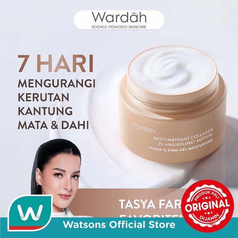 Wardah Collagen Moisturizer - Plump & Firm Recombinant Collagen + 2% Argireline Peptide Gel Moist - Glow Moisturizer - Pelembab