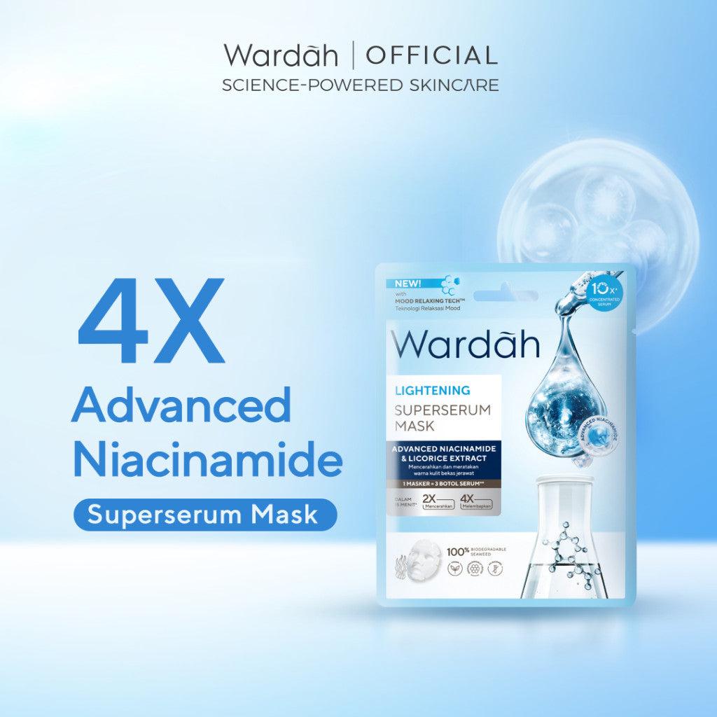 WARDAH Lightening SuperSerum Mask 20 ml - Masker Wajah dengan 4X Niacinamide ADV - Mencerahkan dan Memberikan Relaksasi Pada Ku…
