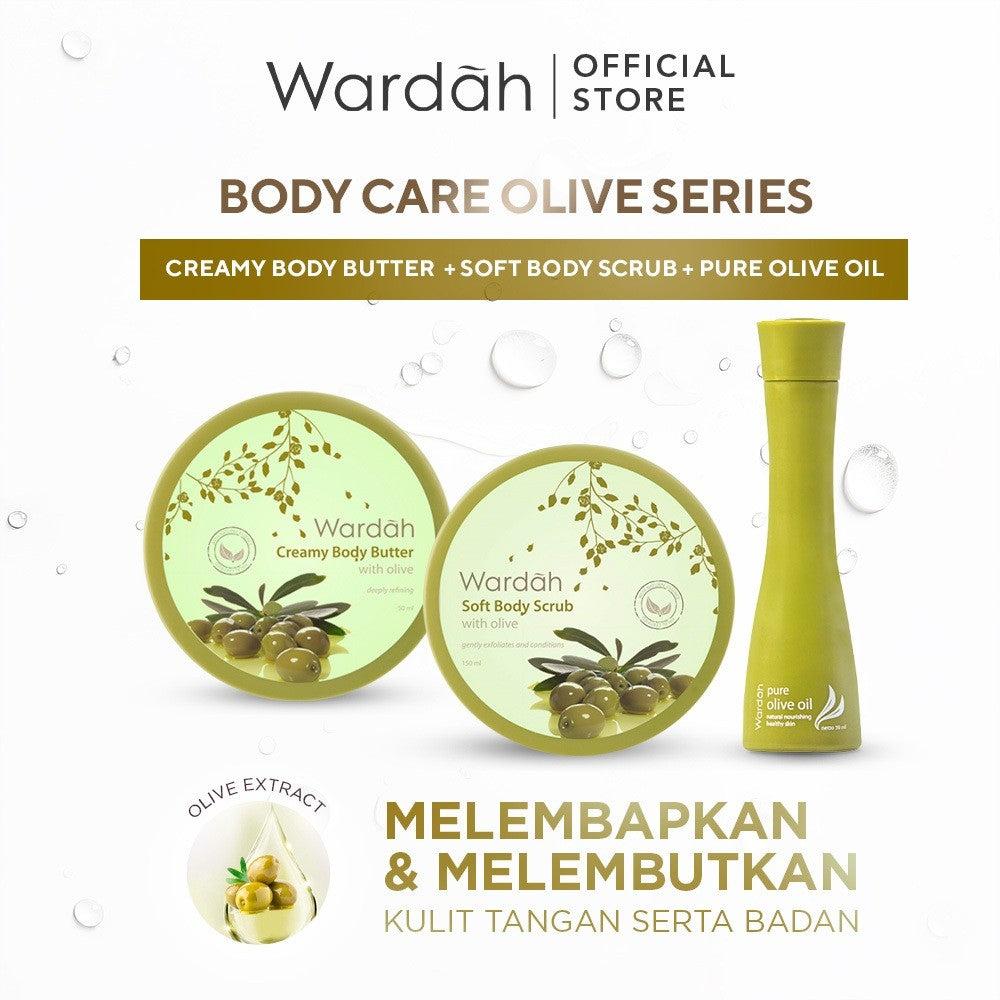 Wardah Body Care Olive Series - Body Scrub, Body Butter, Pure Oil - Natural Halal Melembabkan