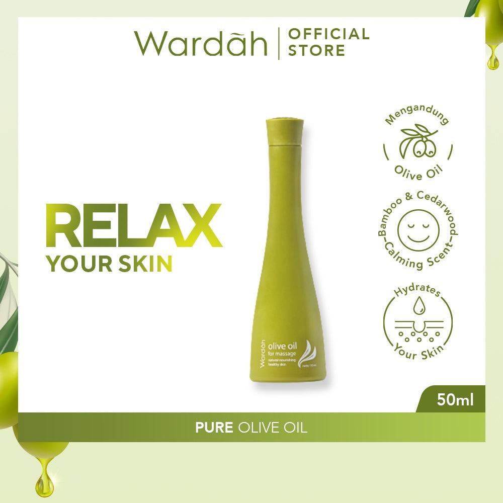 WARDAH Pure Olive Oil 50 ml - Oil Multifungsi Untuk Wajah Lembap dan Relaks - Dilengkapi dengan Bamboo dan Cedarwood - Tekstur…