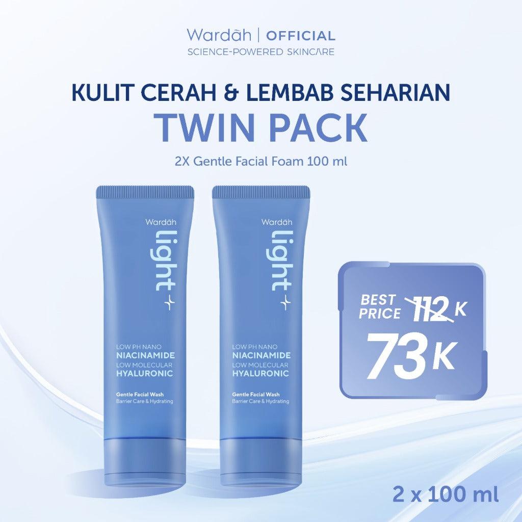 WARDAH Lightening Low pH Nano Niacinamide Low Molecular Hyaluronic Gentle Facial Wash 100 ml Twinpack - Facial Wash dengan Adva…