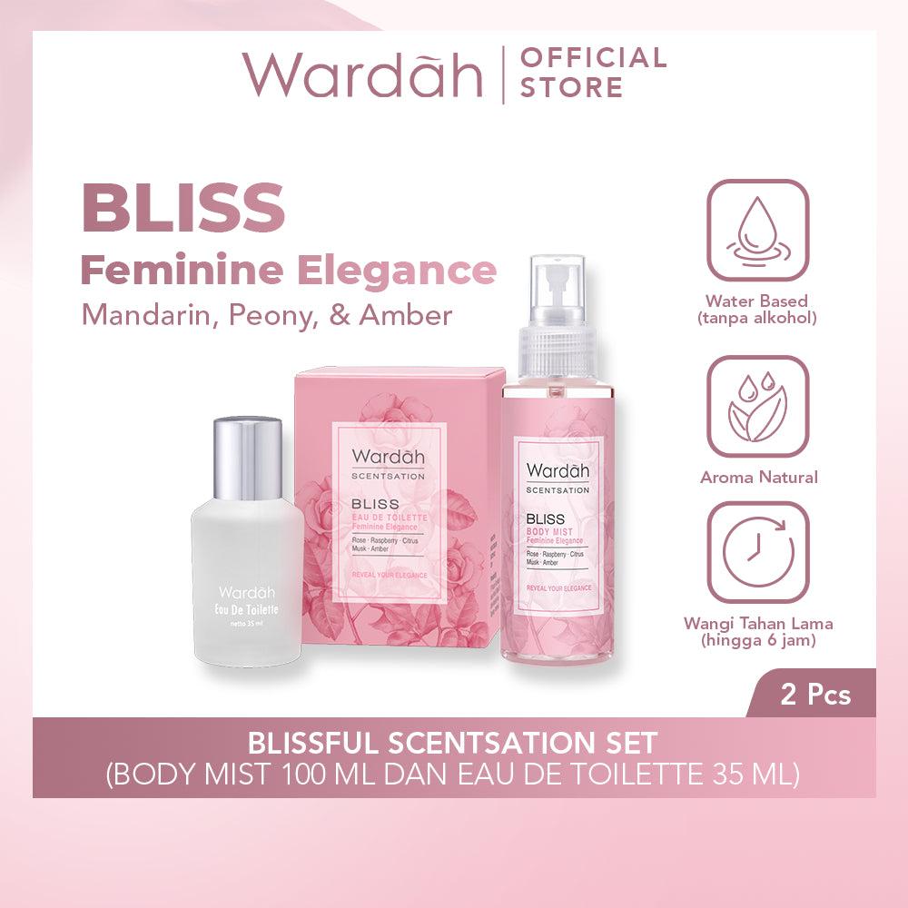 Wardah Blissful Scentsation Set - Scentsation Bliss Body Mist 100 ml & Scentsation Bliss Eau De Toilette 35 ml - Set Perfume da…
