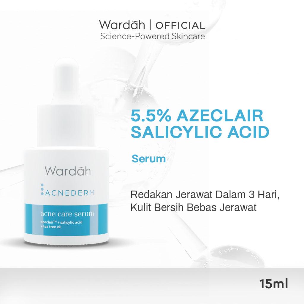 WARDAH 5% Azeclair + Salicylic Acid Acnederm Acne Care Serum 15 ml - Serum dengan Tea Tree Oil - Serum Jerawat dan Mencerahkan…