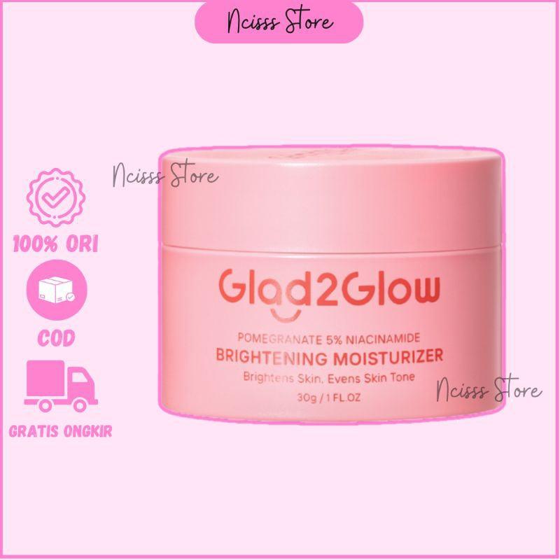 Glad2Glow G2G Pomegranate 5% Niacinamide Brightening Moisturizer Pink 30g Pelembab Wajah