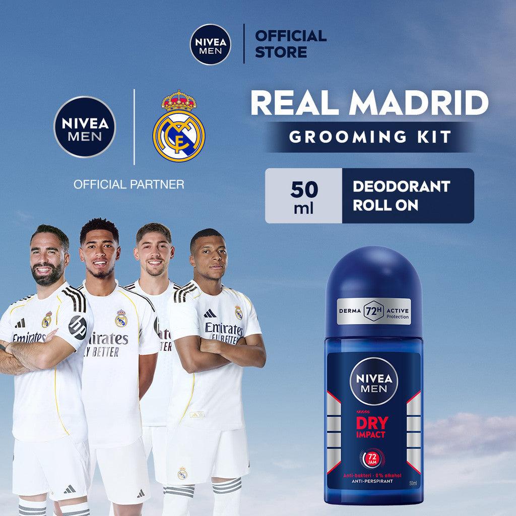 NIVEA MEN Deodorant Roll On Dry Impact 50ml - Deodoran pria anti bakteri antiperspirant anti noda baju wangi segar ketiak kerin…