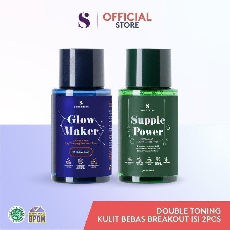 [BUNDLE HEMAT] SOMETHINC Trial Kit - Double Toning Kulit Bebas Breakout Kit (GLOW MAKER AHA BHA PHA Clarifying Treatment Toner…