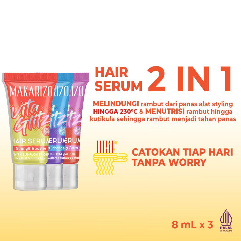 PAKET ISI 3 Makarizo VITAGLITZ All Variant - Serum Rambut Tube 8 mL