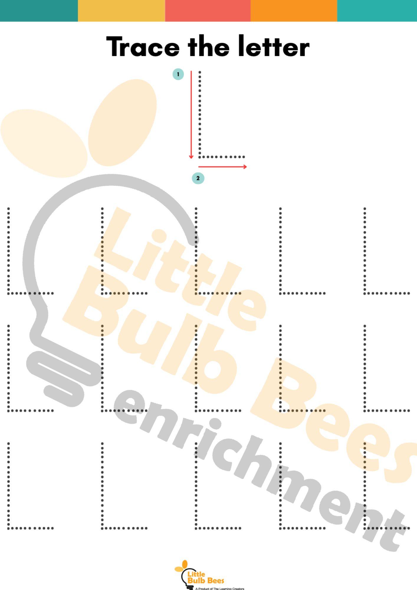 Letter L Tracing Practice Sheets (Printable)