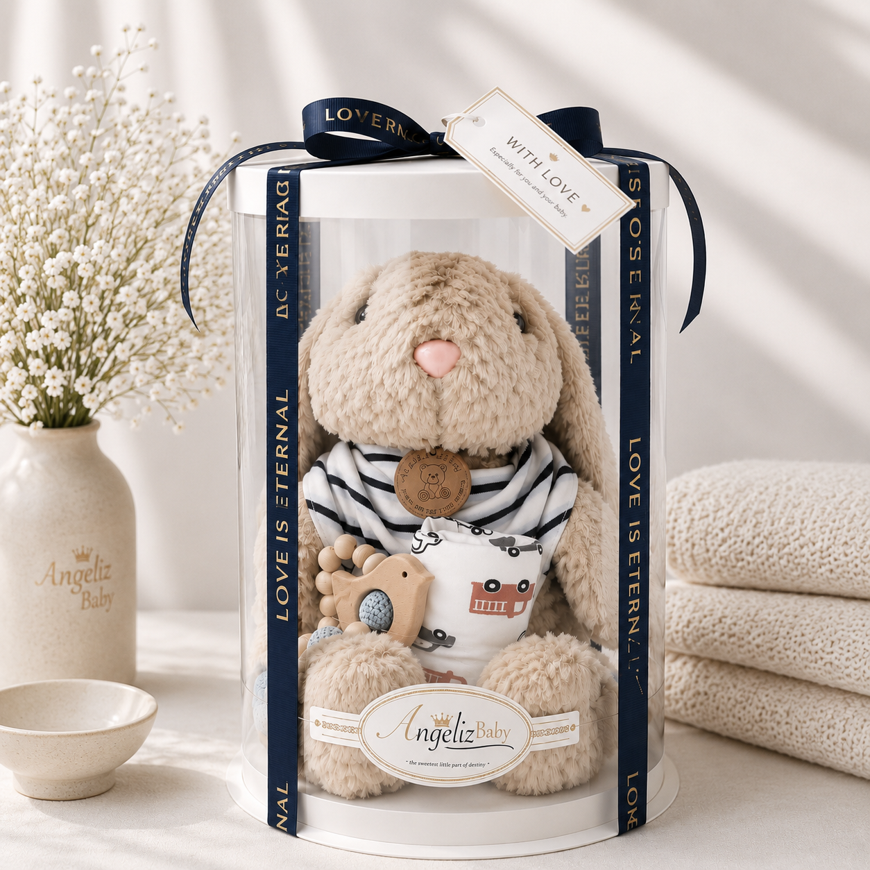Angeliz Flopsy's Bunny Bundle Adorable 4pcs Gift Set Boy