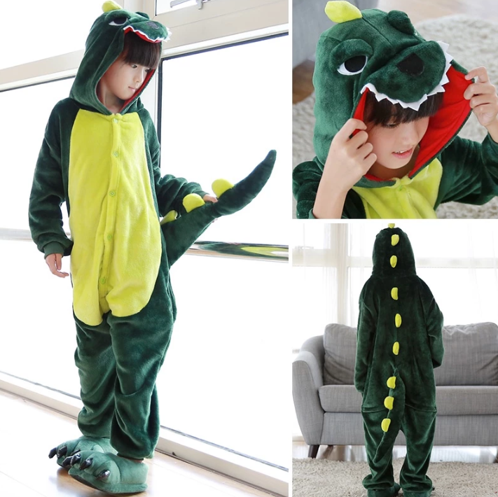 Costume Animal Kids Fleece Dinosaur/Dragon Purple & Green