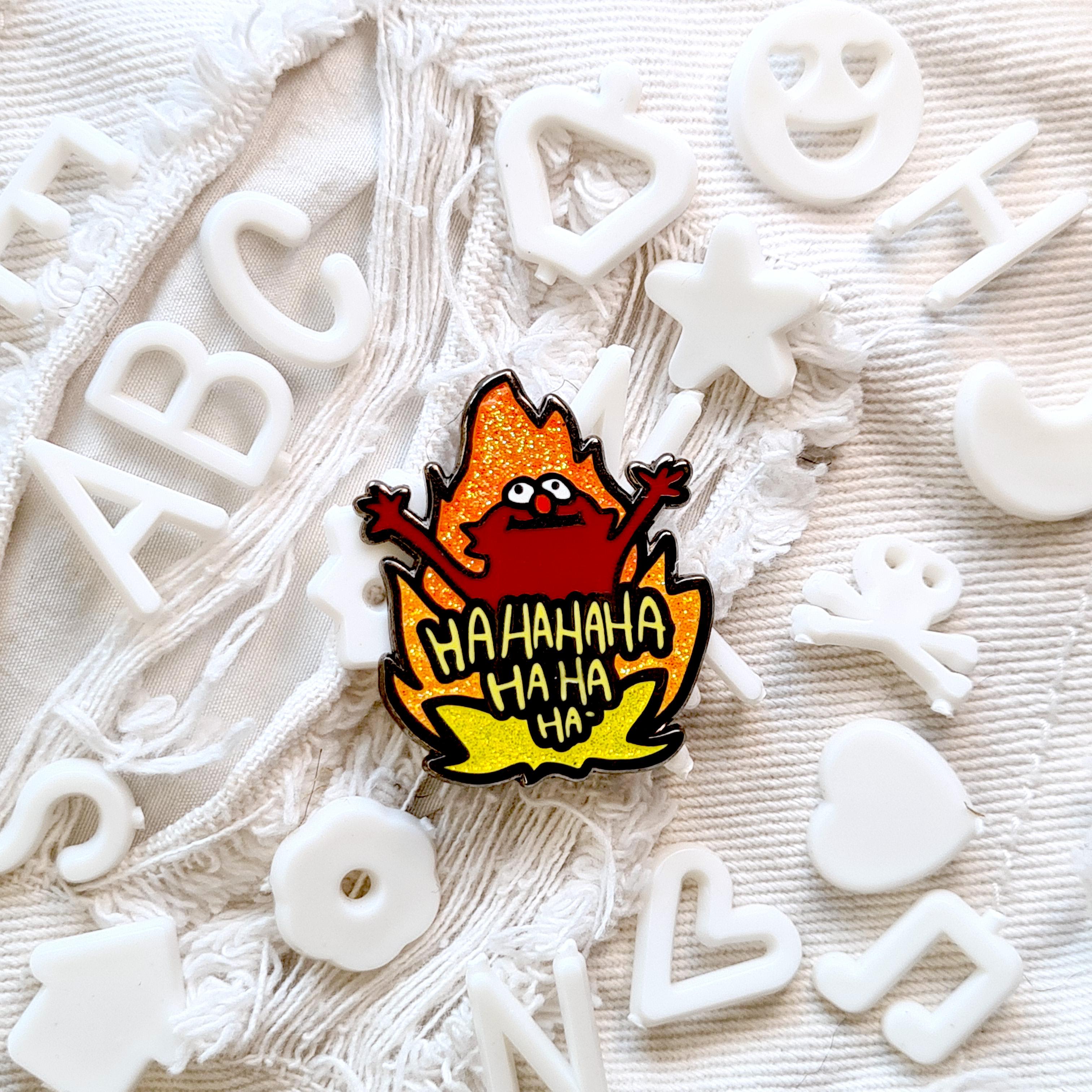 Fire elmo Enamel Pin