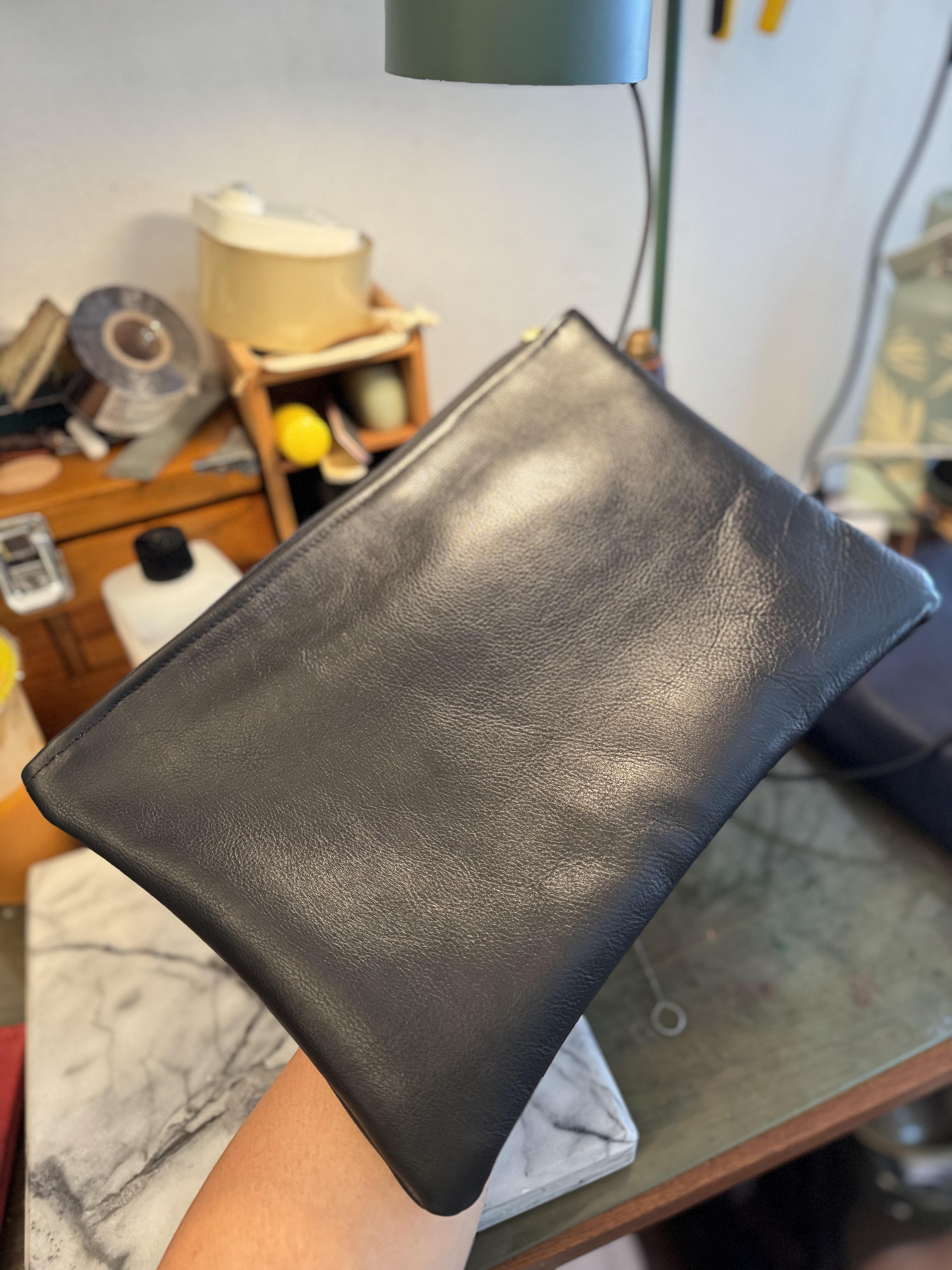 Leather clutch pouch