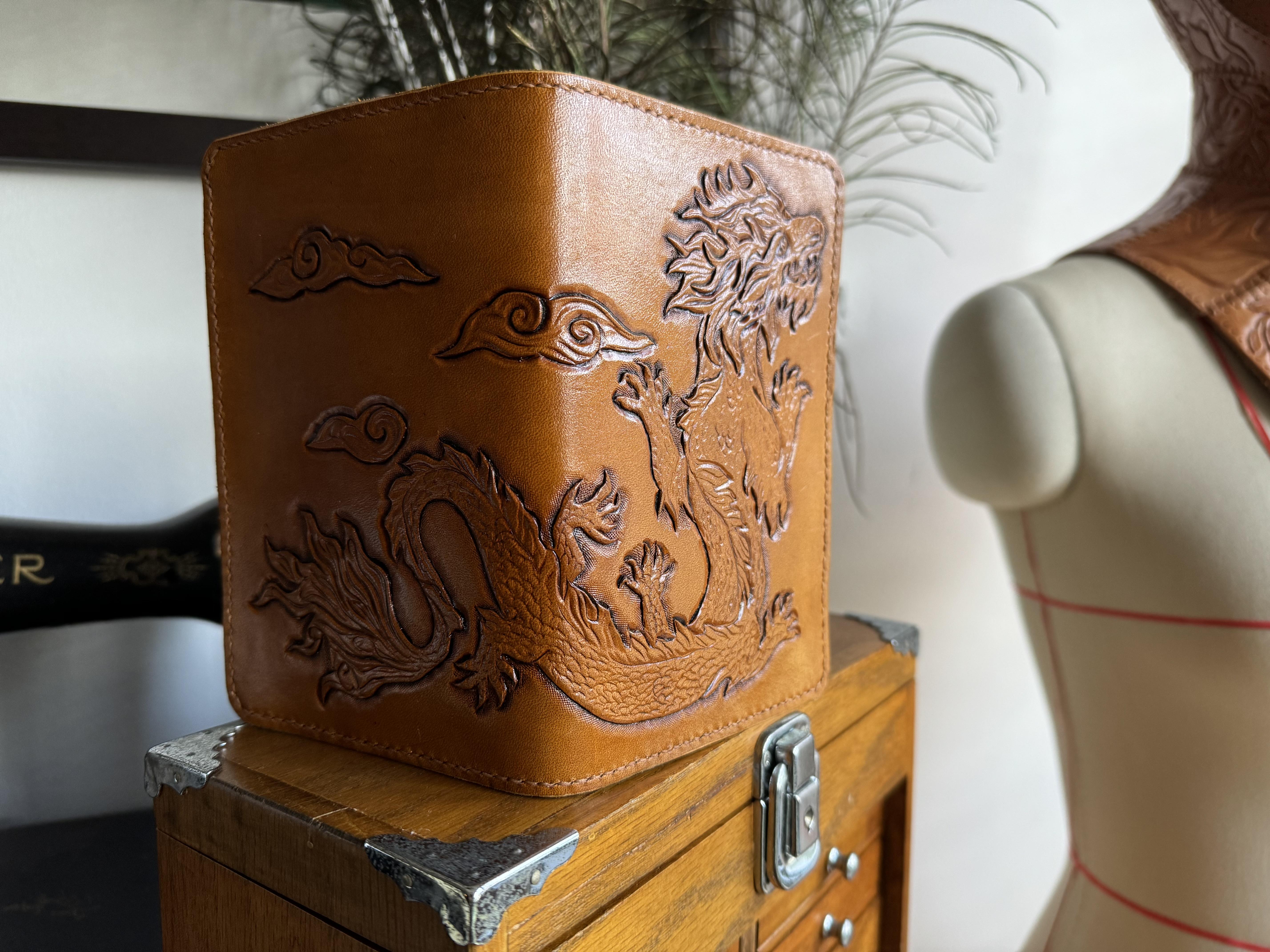 A Chinese dragon soars across the length of this beautiful passport holder