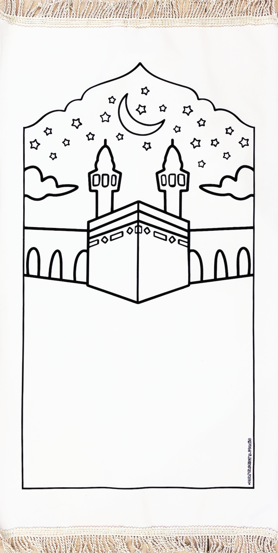 Sajada Colouring Mat - Kaabah Design (with 24 colours marker)