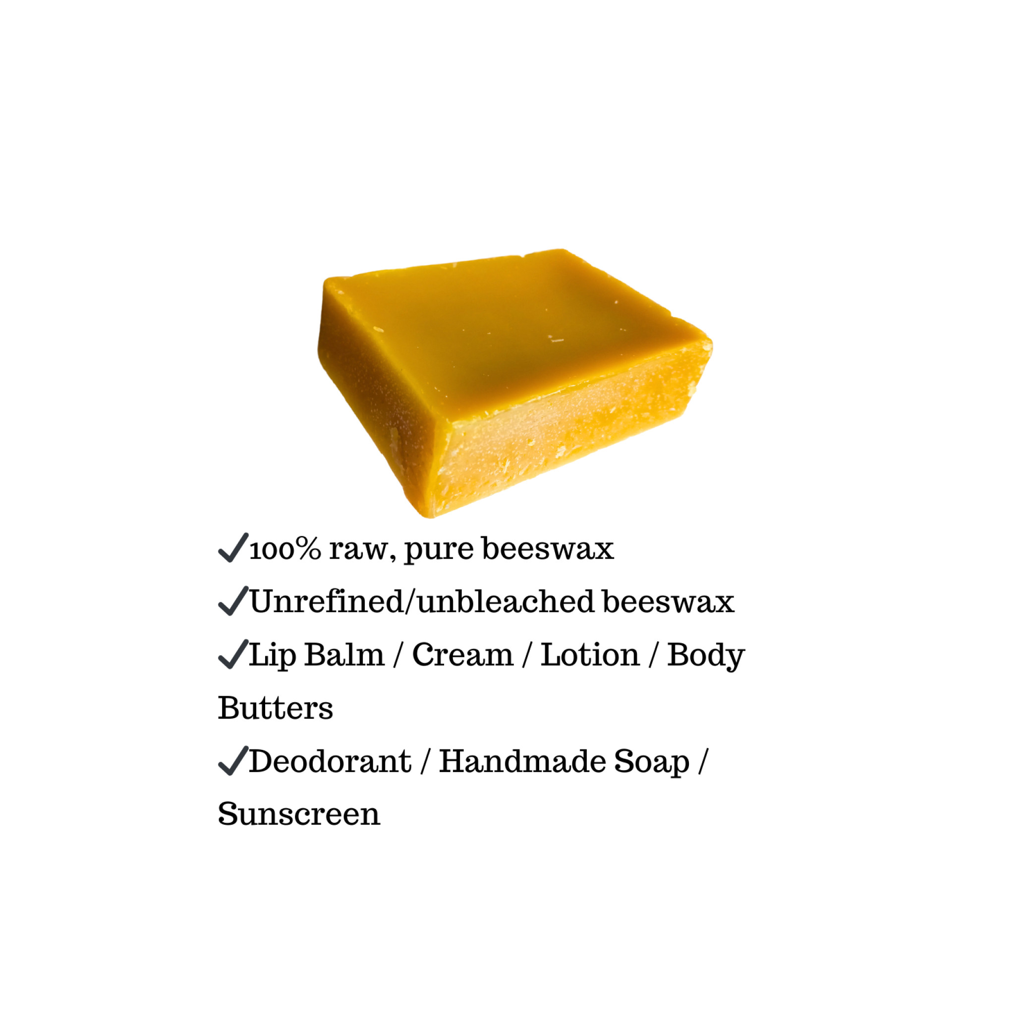 Beeswax Bar 75g/85g (100% Raw, Unrefined)