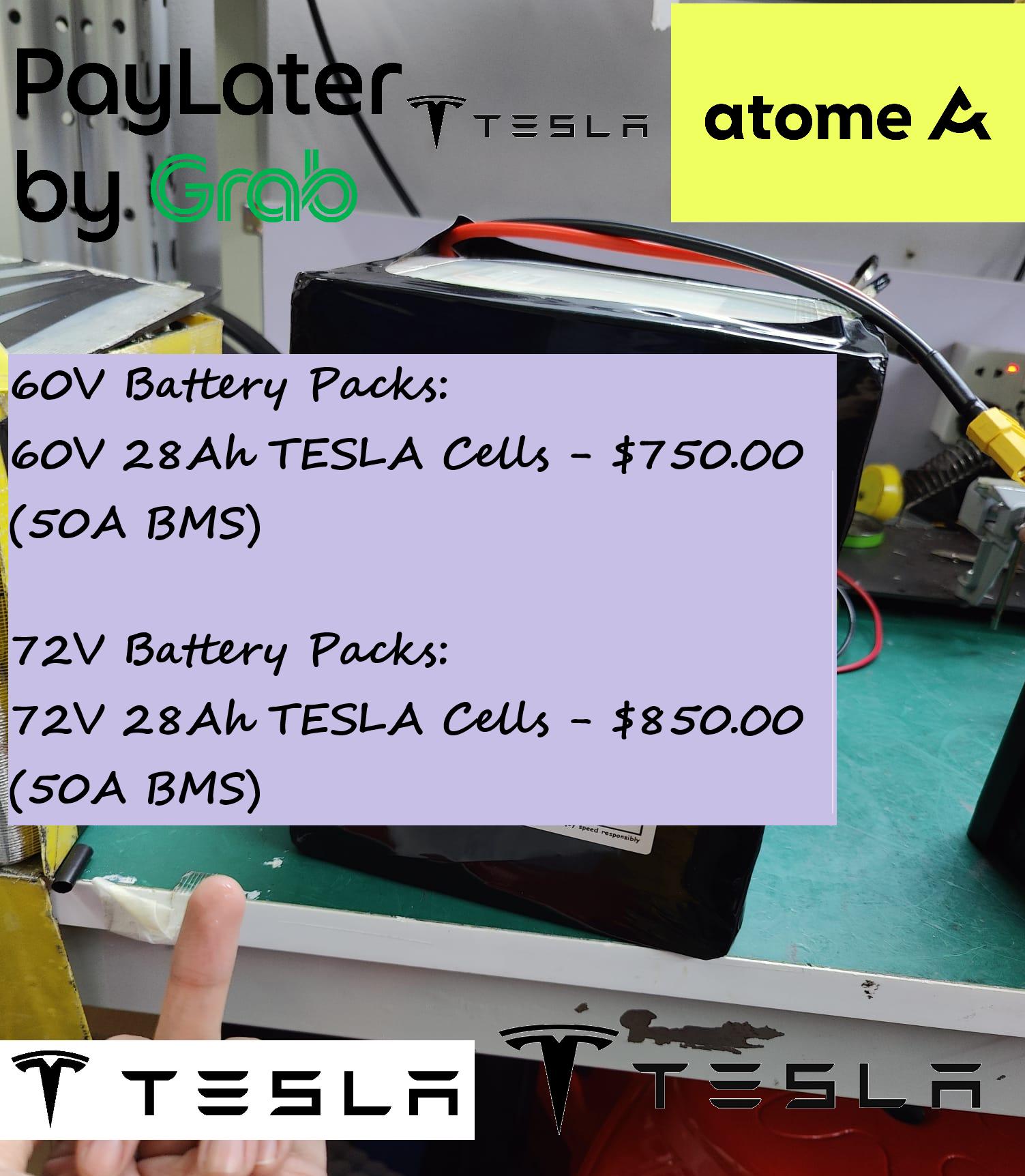 60v/72v 28ah Tesla 18650 3 Month Warranty Cube Shape Fiido Eco Drive Jimove MC Mobot Ultra Orca Etc