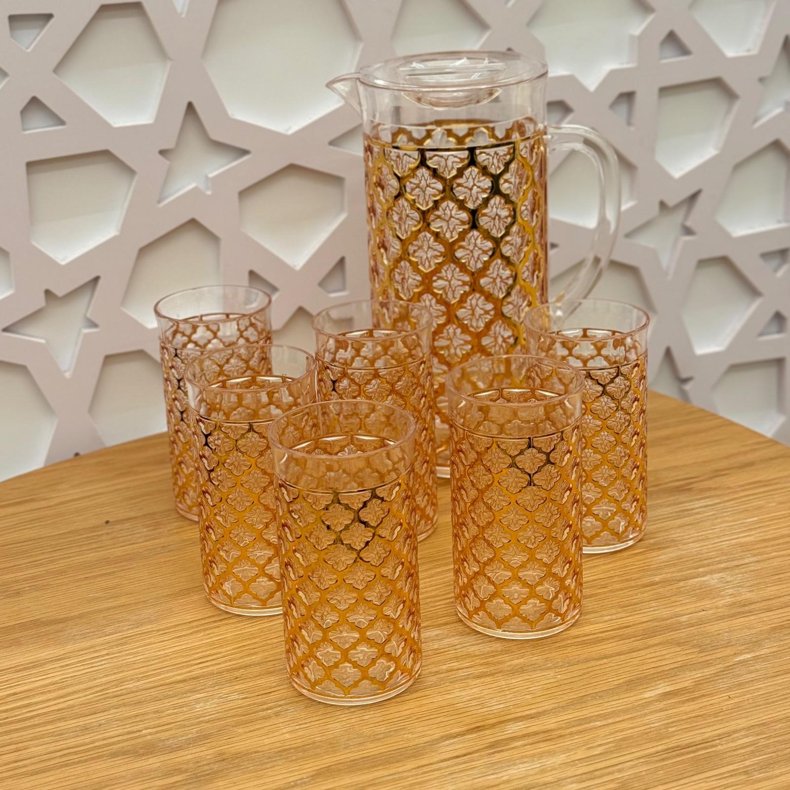 Plastic Cold Beverage Jug and Cup Set (7-piece)
