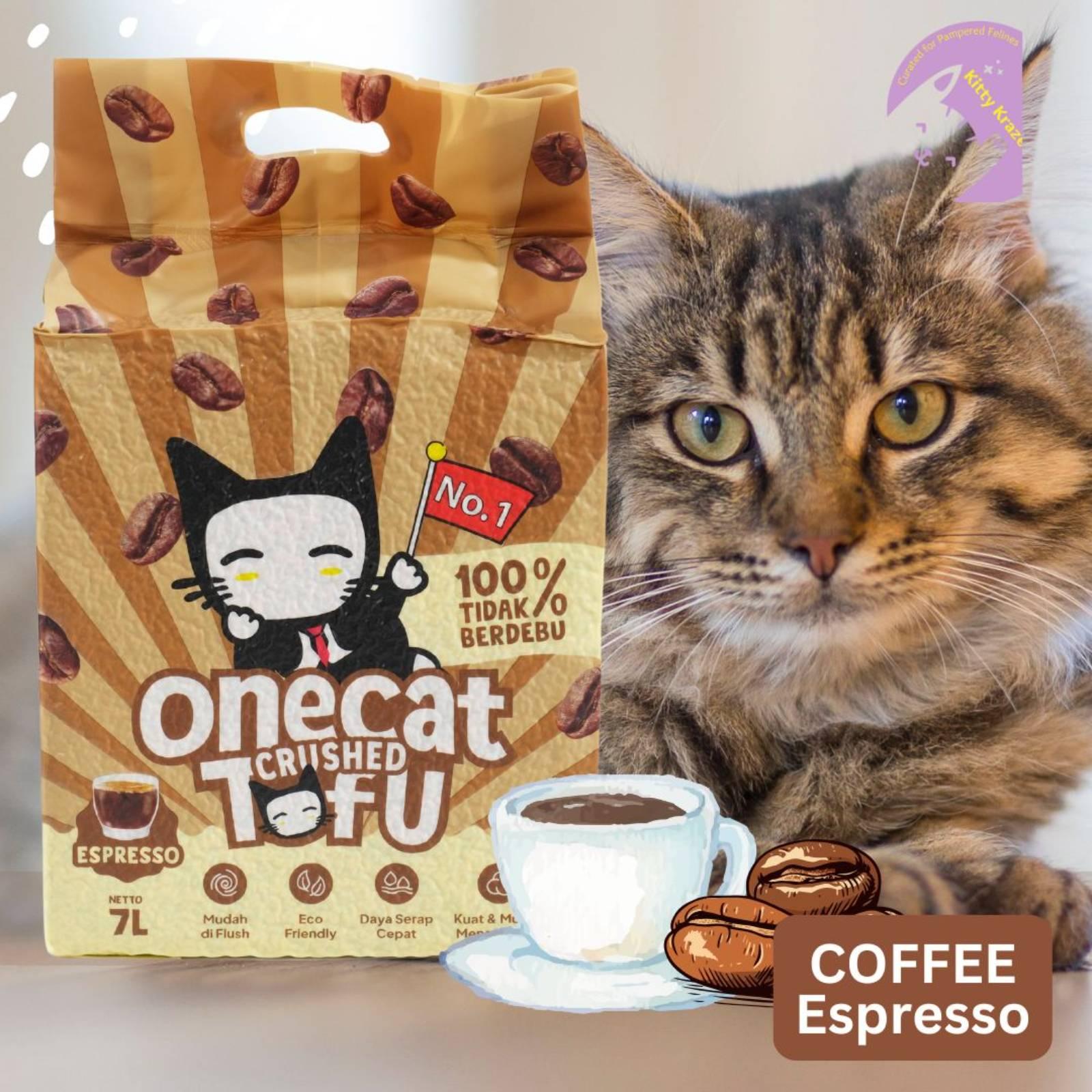 One Cat Crushed Tofu Cat Litter - Strawberry Shortcake - 1 Carton 8 Packs