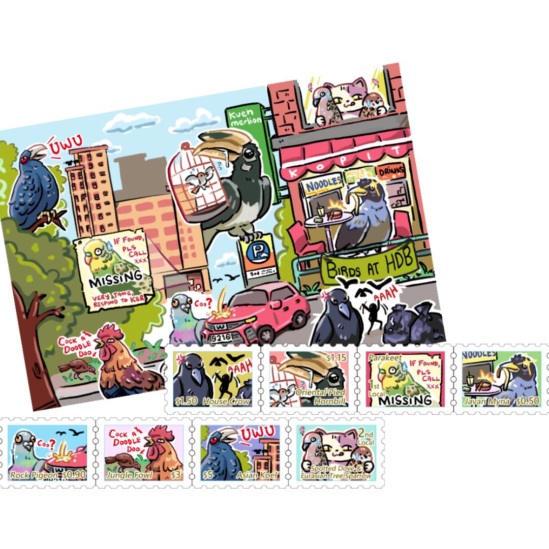 Birds at HDB Washi Tape & Postcard