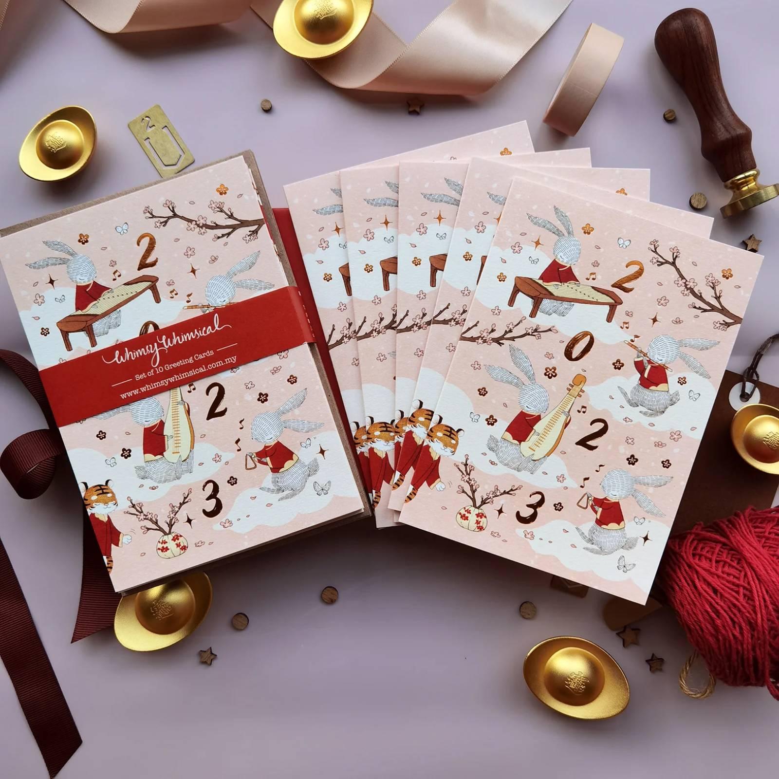 Special Edition CNY Card - Rabbit Year 2023 - Copper Foil Greeting Card