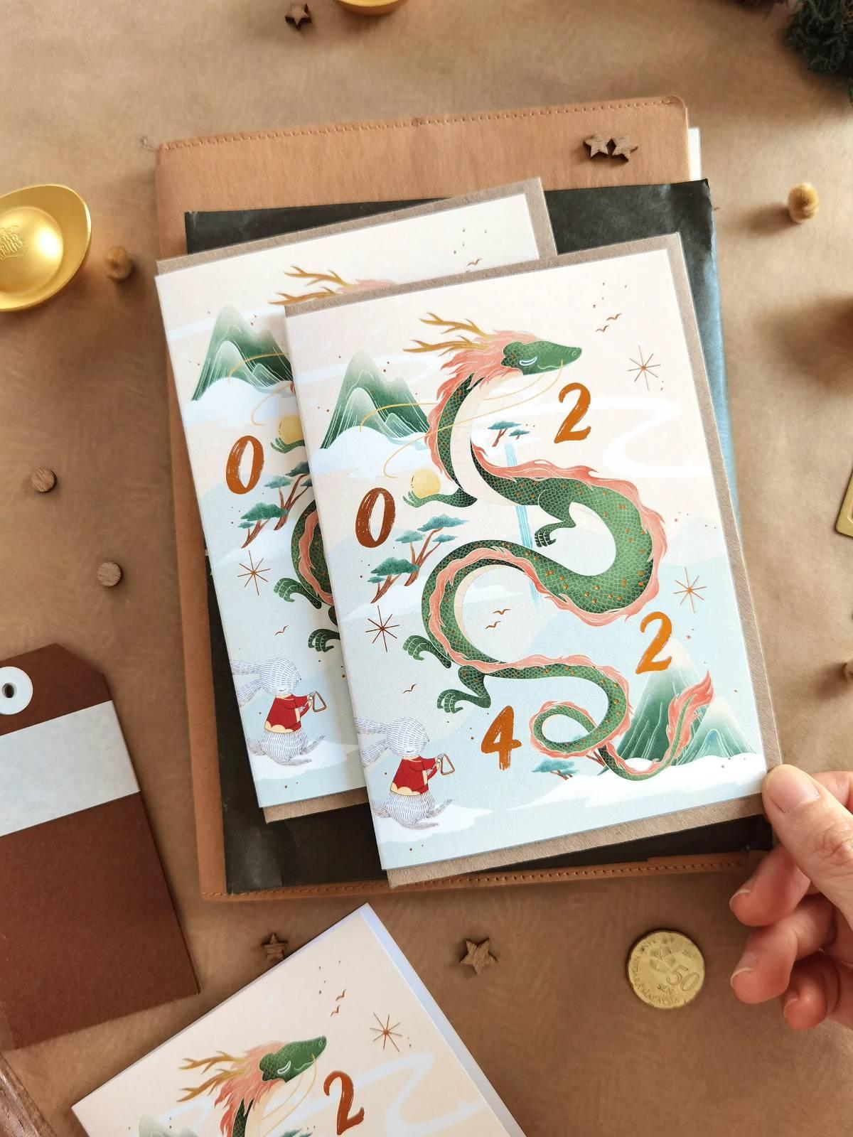 Special Edition CNY Card - Rabbit Year 2023 - Copper Foil Greeting Card