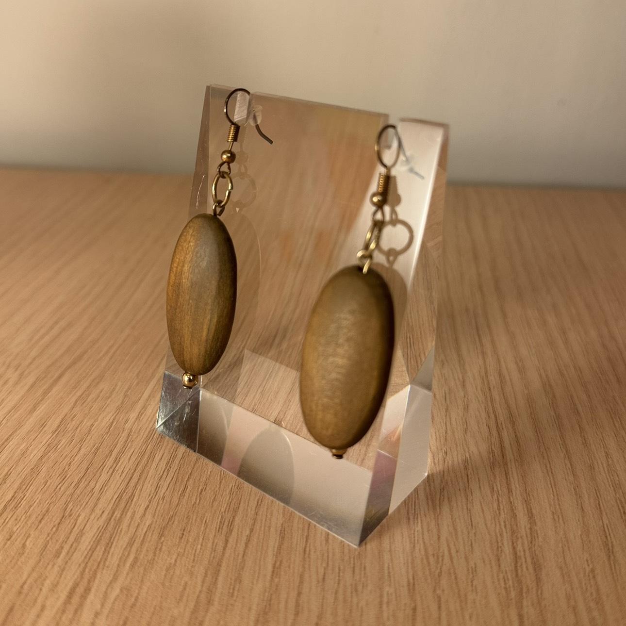 Wooden Pendant Earrings