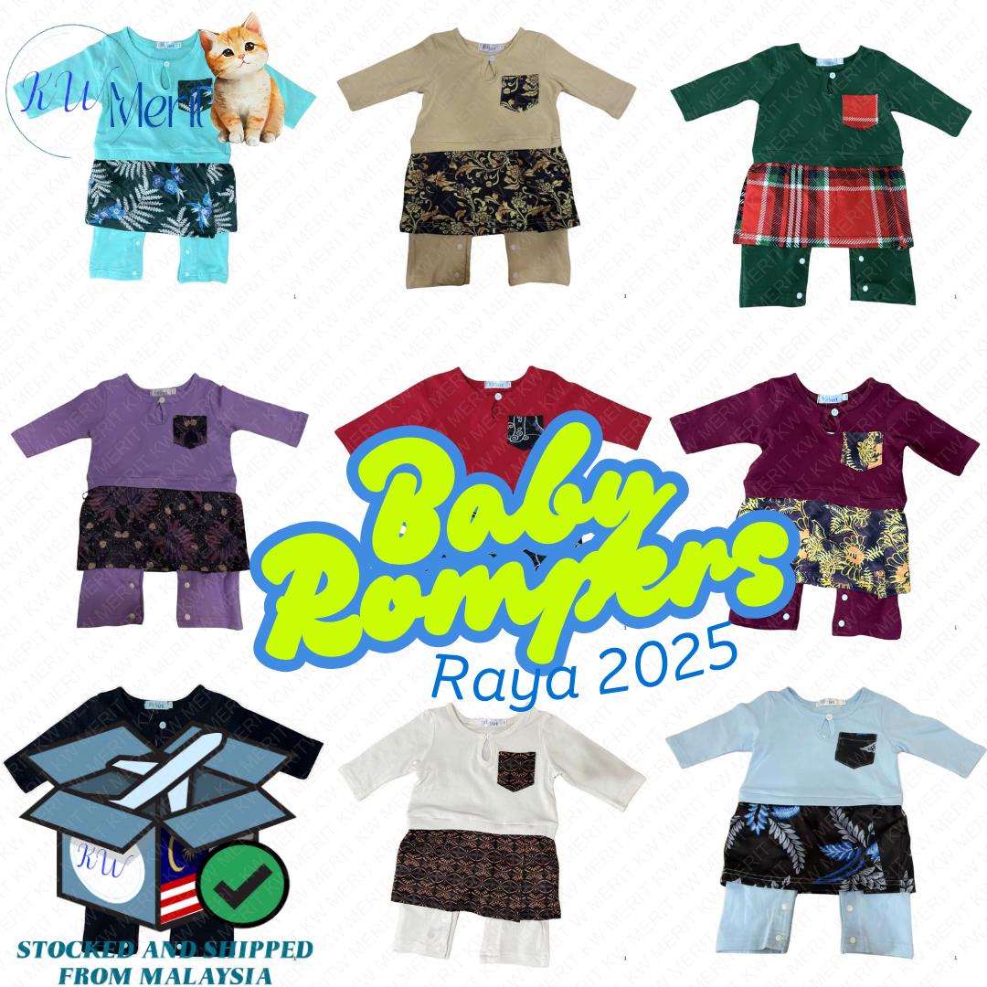 Newborn Baby Romper Baju Bayi Raya Infant Short Sleeve Rompers Jumpsuit Baby Clothes Baby Shirt