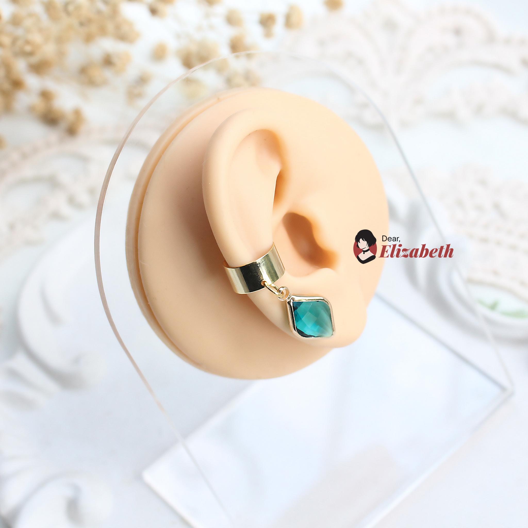 Blue Ocean Droplet Ear Cuffs