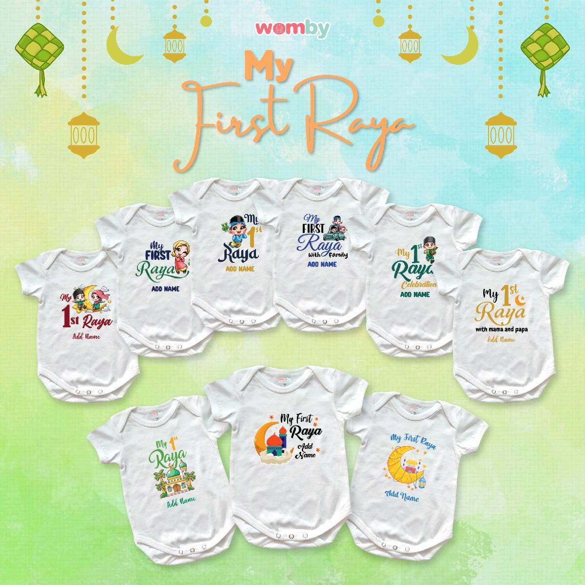 Baju Raya Baby Newborn My First Raya White Rompers