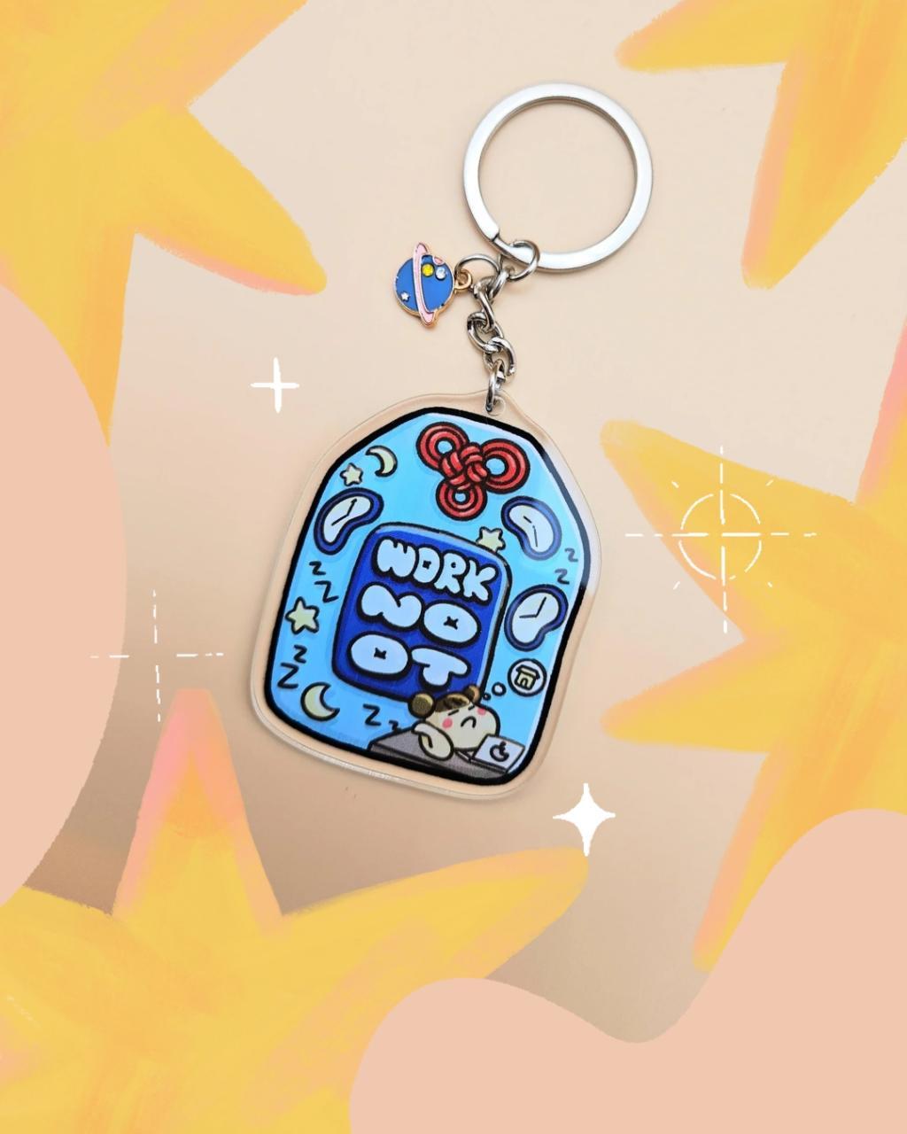 Keychain - Work no OT lucky charm