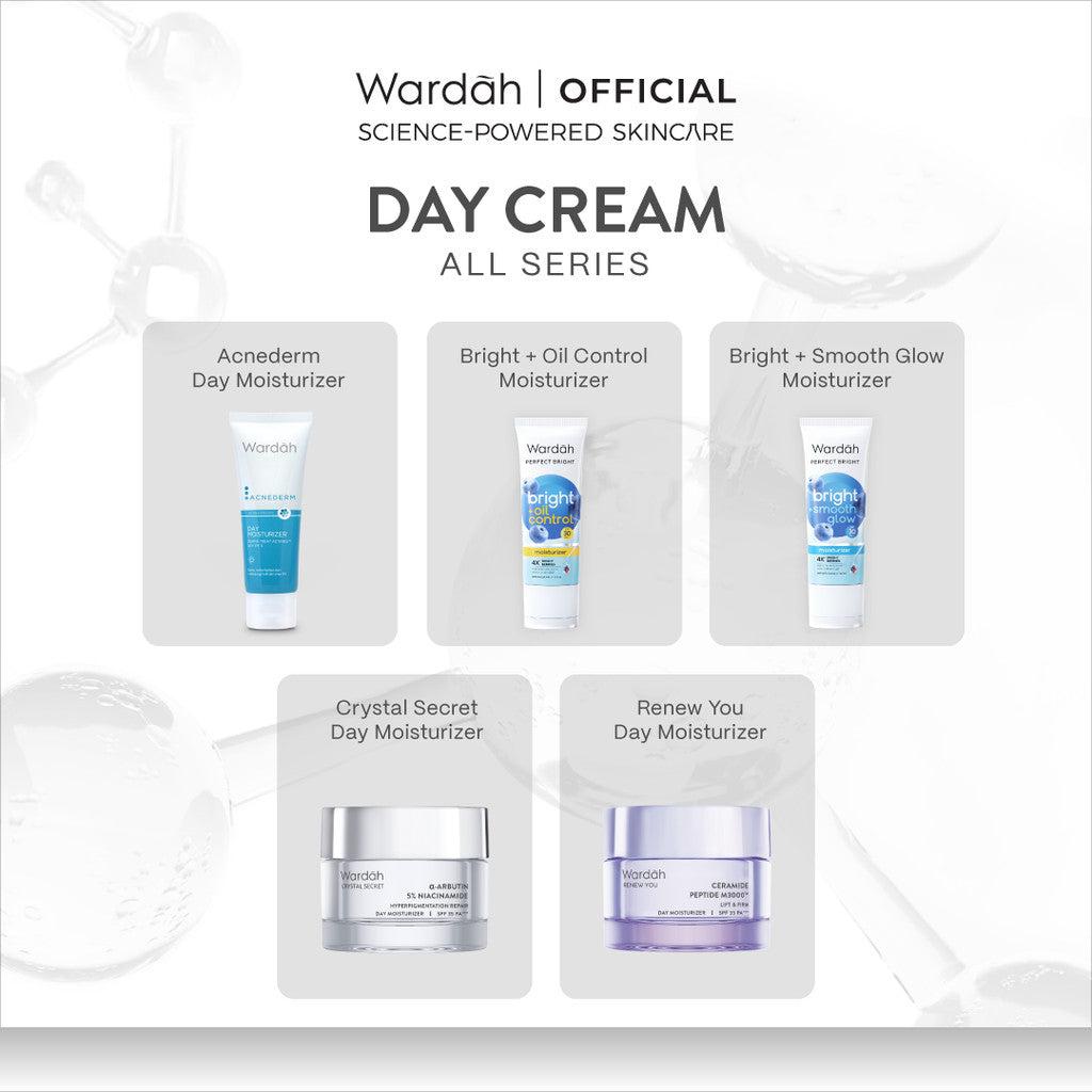 WARDAH Moisturizer Day Cream All Series - Acnederm, Lightening, Perfect Bright, Crystal Secret, Renew You - Pelembab Wajah Glow…
