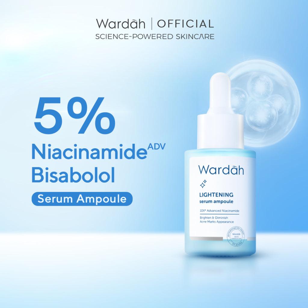 WARDAH Lightening 5% Niacinamide Serum Ampoule - Dengan 10X Advanced Niacinamide + Bisabolol dan 0% Alkohol - Mencerahkan Kulit