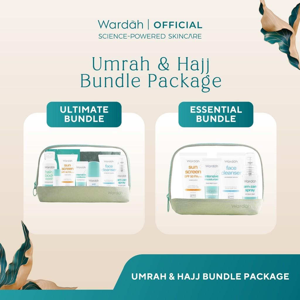 WARDAH Umrah & Hajj Package - Paket Haji dan Umroh - Hair and Body Wash, Face Cleanser, Sunscreen SPF 50 PA+++ , Anti Perspiran…