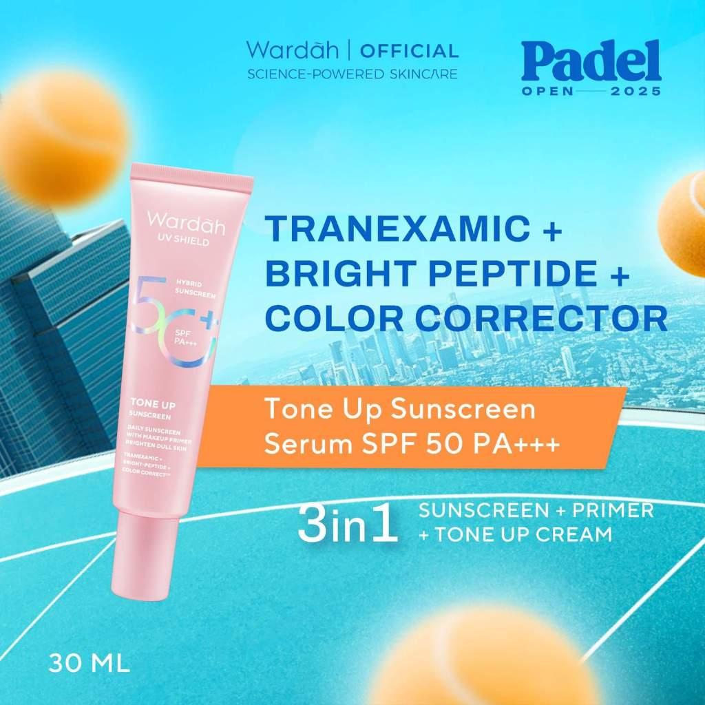 Wardah UV Shield Tinted Tone Up Sunscreen SPF 50 PA 30 ml Sunscreen Wajah Mencerahkan Wajah Samarkan Noda Hitam Tidak Lengket C…