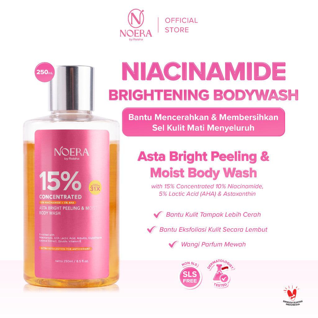 Noera Body Wash 15% Concentrated Brightening 10% Niacinamide 6% AHA Asta Bright & Moist | Sabun Mandi Dosting Cair Astaxanthin…