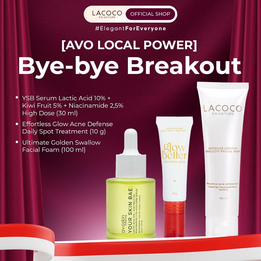 [AVO LOCAL POWER] Bye Bye Breakout (Avoskin YSB Lactic Acid Serum + Glow Better Acne Defense Daily Spot Treatment (10 g) + Laco…