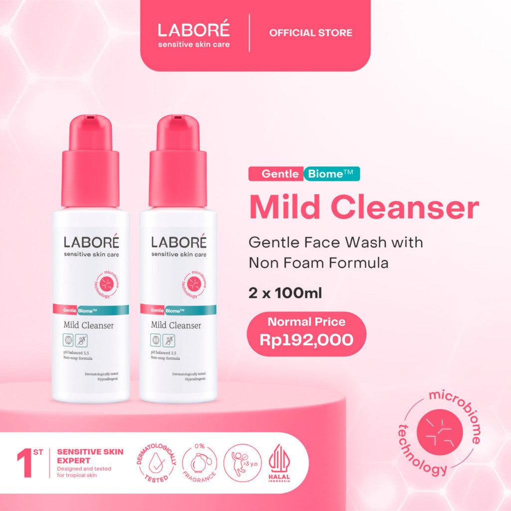 Labore Sensitive Skin Care GentleBiome Mild Cleanser - Face Wash Twinpack (2 x 100 ml) - Paket Pembersih Wajah untuk Kulit Sens…