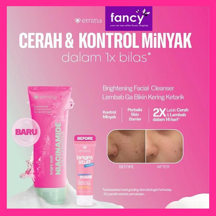 Emina Niacinamide Mencerahkan Oxy Ceramide Brightening Face Wash 50 / 100 ml NEW! - Sabun Muka Cerah Glowing Anti Kusam Bright…