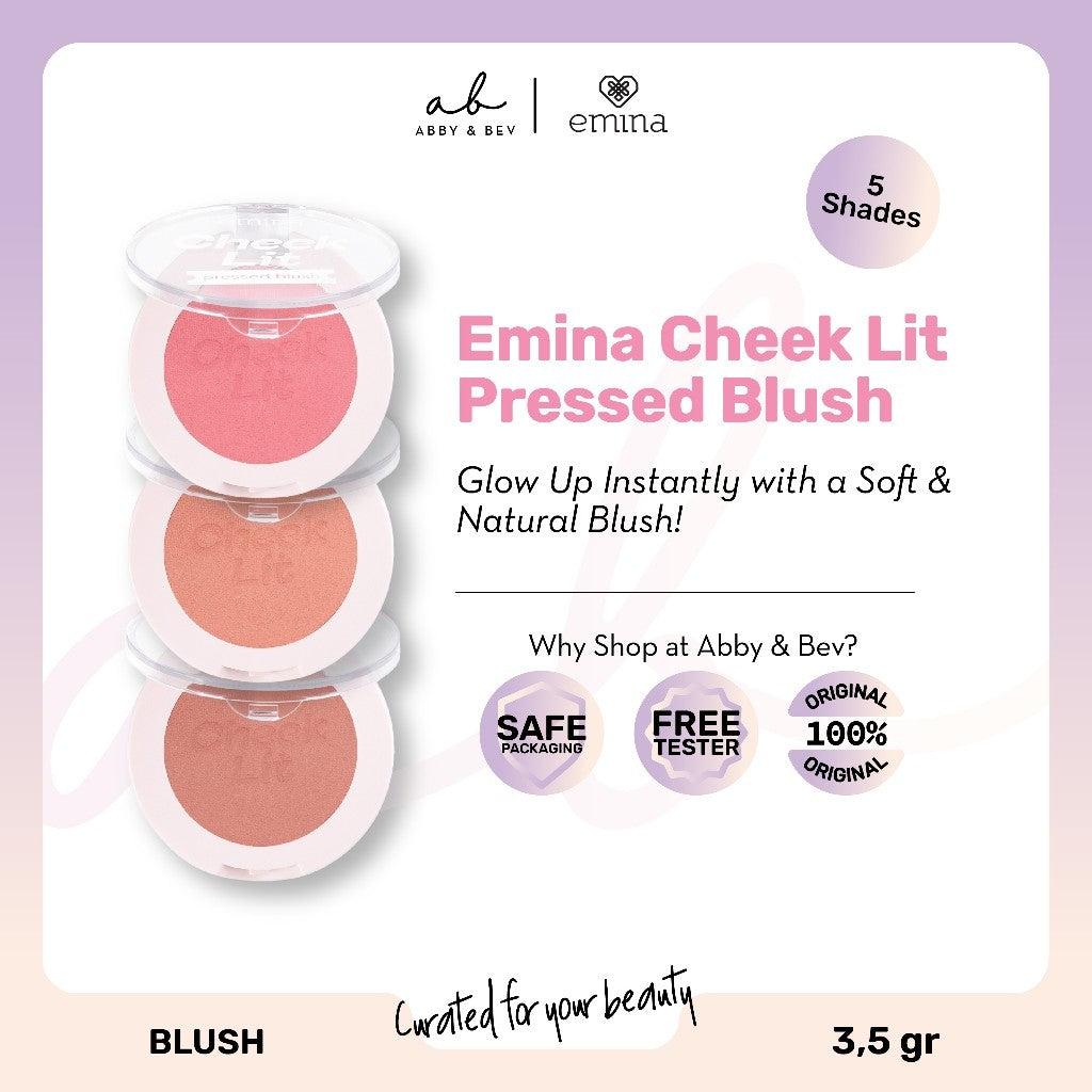 AB - Emina Cheek Lit Pressed Blush [3.5gr] / Blush On Padat Memberikan Warna Segar & Alami