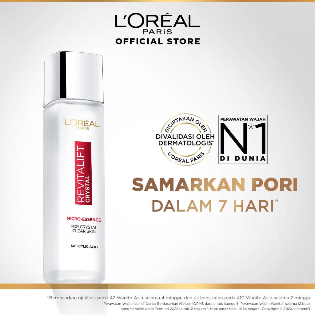 L'Oreal Paris Revitalift Crystal Micro-Essence Serum Water Skincare 130ML - Mencerahkan da Mengencangkan Kulit Kulit kusam, Gar…