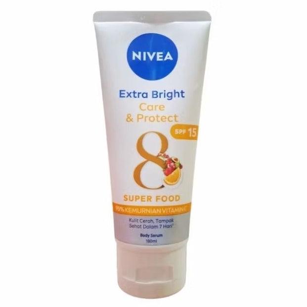 Nivea Extra Bright Serum Pelembap Tubuh SPF 15 Care & Protect Tube 180 ml