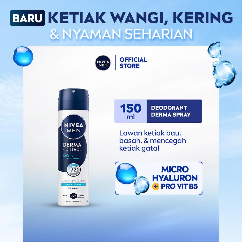 NIVEA MEN Deodorant Spray Derma Control Defend 150ml - Deodoran semprot pria skin barrier kulit ketiak sensitif anti keringat b…