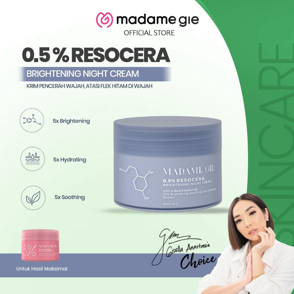 Madame Gie ResoCera Brightening Night Cream | Krim Malam Pencerah Wajah, Atasi Flek Hitam & Bekas Jerawat | Triple power formul…