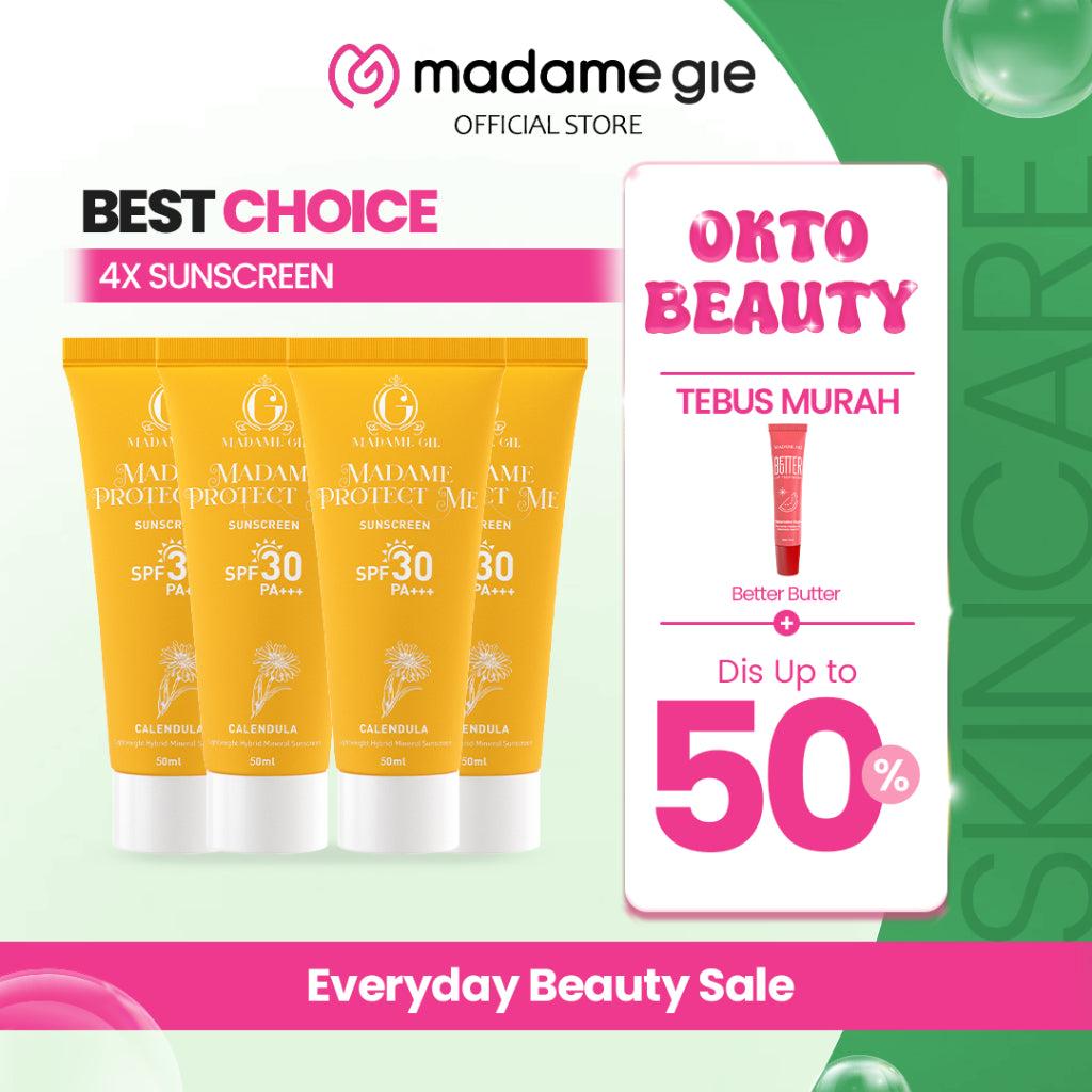 4X Madame Gie Madame Protect Me Sunscreen SPF 30 PA +++ 50ml With Calendula - Skincare Sunblock