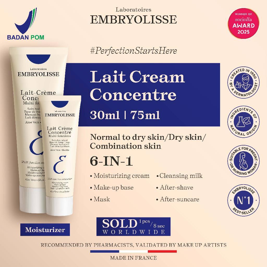 Embryolisse Clearance Sale Bundling - Embryolisse Lait-Creme Concentre 75ml + 30ml 6 IN 1 Pelembab Moisturizer Wajah Makeup Bas…