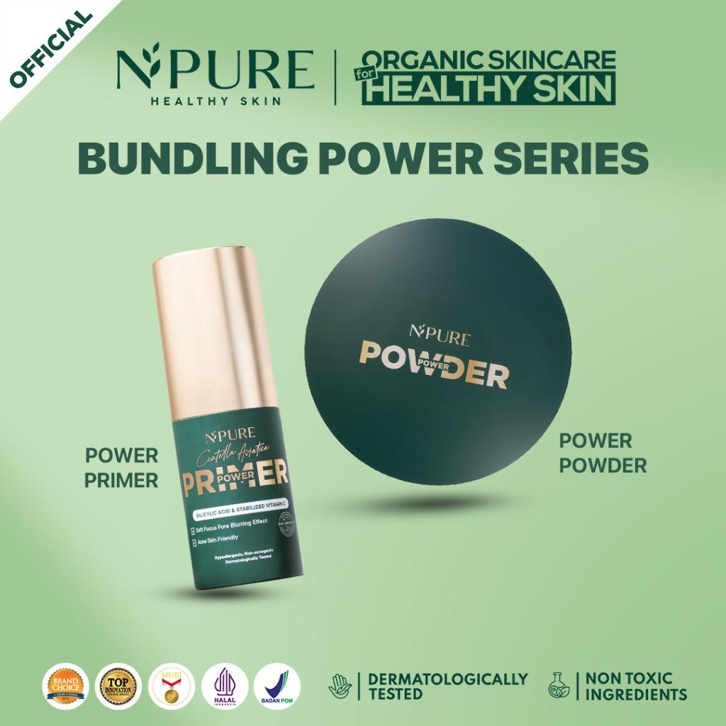 Bundle Power Series - NPURE Power Powder + Power Primer / Compact powder / Primer Serum / primer make up / Bedak padat / bedak…