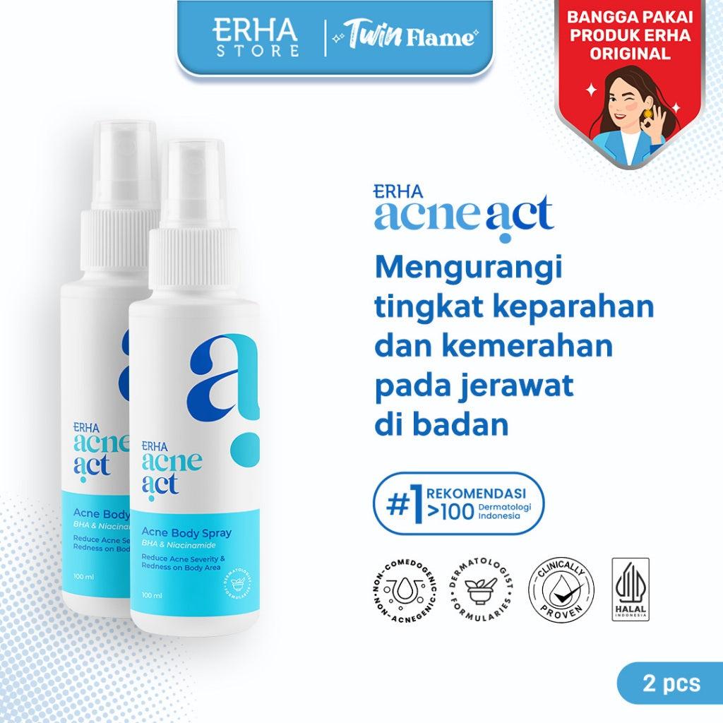 ERHA Twin Flame ERHA AcneAct BHA & Niacinamide Acne Body Spray 100 ml - Bundle Perawatan Jerawat Tubuh