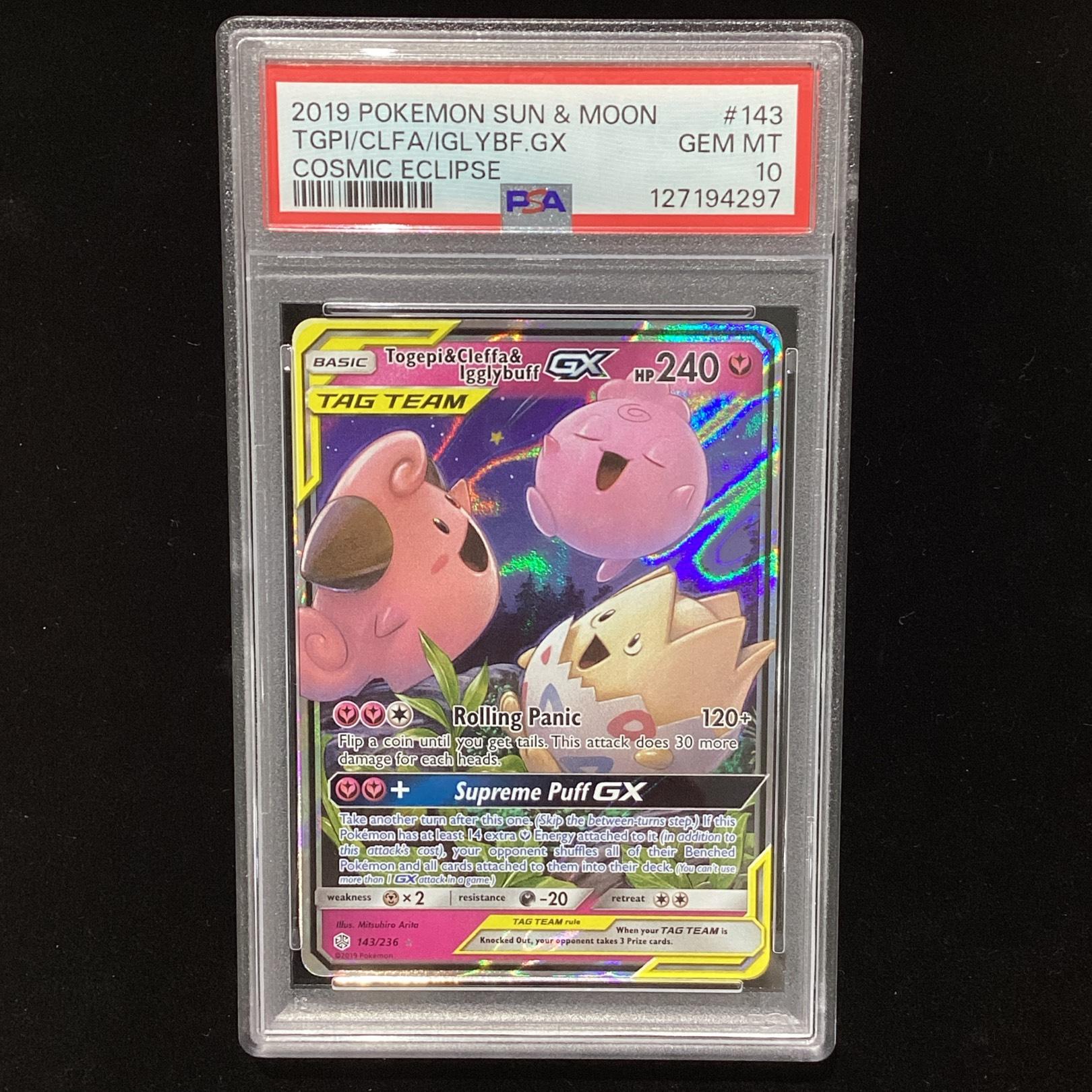 [EN] Togepi & Cleffa & Igglybuff GX 2019 PSA 10